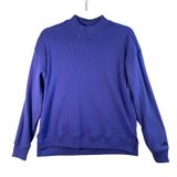 Adidas Ribbed Mock Neck Sweatshirt Purple Rib Knit Pullover Small IM5555 Sporty Photo 0