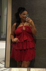 SHIEN Halter Dress Red Size XL Photo 0