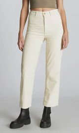 Everlane The Corduroy Wide‎ Leg Pants High Rise Relaxed Canvas Ecru Cream Size 8 Photo 0