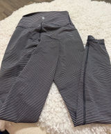 lululemon athletica Black & White Striped High-Rise Leggings Photo 0