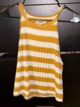 American Eagle Yellow and White Tank Top Photo 0