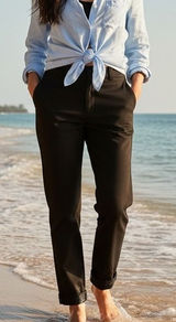 White House Black Market Black Embellished Crystal Button Ankle Pants Womens 6 Photo 0
