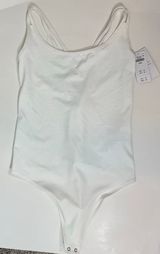 Abercrombie and Fitch Soft A&F thong bodysuit white size L Photo 0