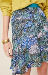 Anthropologie Maeve Cottage Floral Abstract Chiffon Skirt Women’s Sz L NWT $99 Photo 0