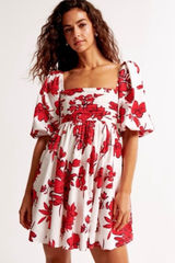 NEW Abercrombie & Fitch Emerson Poplin XST Mini Dress Summer Vaca Floral Tall Photo 0