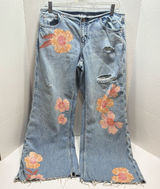 American Eagle Low Rise Baggy Wide Leg Jeans Womens 6 Distressed Y2K StreetWear Photo 0