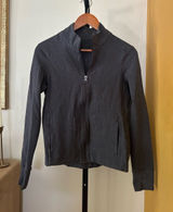 Pact Organic Cotton Go To Slim Zip Up Track‎ Jacket Athletic Stretch Gray Small Photo 0