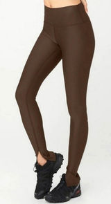 Alo High-Waist Airlift Elongated Leggings Espresso Hi-Rise Waisted Split Hem XXS Photo 0