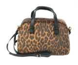NWT Time and Tru Women Mini Satchel Crossbody Bag Faux Fur Leopard Print Boxy Photo 0