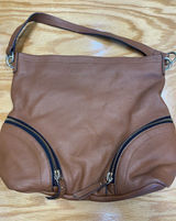 Vince Camuto Katja Women's Brown Leather Shoulder Strap Hobo Bag B88 Photo 0