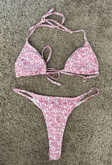 Shein Pink Floral Bikini Set Photo 0
