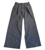 Everlane Wide Leg Pleated Trousers Womens 4S Charcoal Grey High Rise Casual Work Photo 0