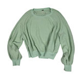 Free People Found My Friend Mint Green Boucle Knit Balloon Sleeve Sweater Medium Photo 0