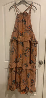 Free People Anita Printed Tiered Ruffle Halter Maxi Dress Photo 0