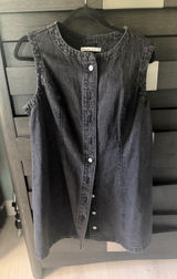 Abercrombie & Fitch Sleeveless Black Denim Button-Front Tunic Photo 0