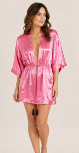 VINTAGE Victoria’s Secret Gold Label Barbiecore Pink Tassel Nightgown Robe Photo 0