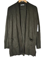 Pink Clover Penton‎ Two Pocket Open Front Cardigan Olive Green M NWT Photo 0