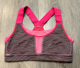Lululemon Womens Run Stuff Your Bra Pink Striped Sports Bra Size 6 Photo 0
