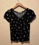 Floral Print Top With Lace Photo 0