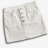 J. Galt Womens White Denim Mini‎ Skirt Button Fly 100% Cotton Size XS Photo 0
