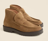 J.Crew Lug Sole Suede Loafer Boots Women's 7 Tan Academia Photo 0