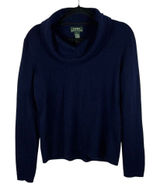 Lauren Ralph Lauren Merino Wool Cashmere Angora Rabbit Sweater Size L Blue Soft Photo 0