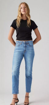 Levi's Wedgie Straight Ankle Jeans in Light Blue Size 25 Photo 0