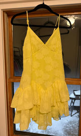 wild fable pastel yellow ruffle spaghetti strap mini summer sun dress Photo 0