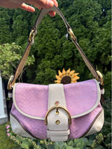 Coach Y2K Pink Soho Buckle Bag Mini Signature Jacquard Cream Leather 1457 Photo 0