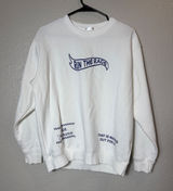 Elevated Faith Run Race‎ Graphic Crewneck Sweatshirt White Hebrews12:1 Size XS Photo 0