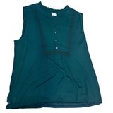 Loft womens blouse‎ green short sleeve workwear top boho relaxed lightweight L Photo 0
