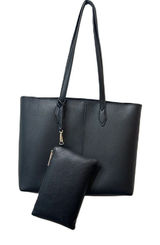 Women’s Black Tote Shoulder‎ Bag Handbag Purse Photo 0