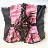 Tripp NYC Womens Y2K Pink Floral Brocade Lace Up Mall Goth Punk Corset Top XL Photo 0