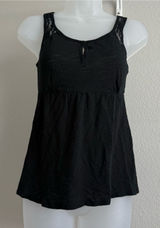 Express Y2K Babydoll Tank Top Black Lace Strap Detail Empire Waist XS Photo 0