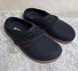 Haflinger Women’s Lacey Clog Shoes Slip On Wool in Charcoal Black 42/US 11 Photo 0