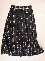 Romantic Bow Print 100% Cotton Maxi Skirt with Liner by Pinch - Med - Black Photo 0
