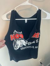 Hooters Black Tank Top Girl Custom Crop Photo 0