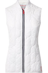 Hunter Boots Vest Womens small Full Zip Puffer White Outdoor Hiking Pockets euc Photo 0
