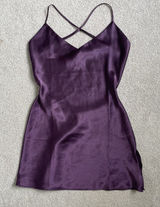 Victoria's Secret Lingerie Nightgown Dress Purple Silky 100% Polyester Size XS Photo 0