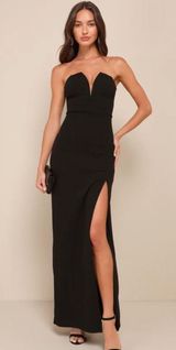 NWOT Dedicated to Glamour Black Strapless Maxi Dress Photo 0