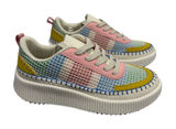 Nicole Miller Brita Bright Multi Color Block Platform Sneakers Womens Size 7.5 Photo 0