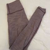 Lululemon Athletica Purple Striped Leggings Photo 0