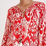 Chico's Popover Ikat Flare Top Women's 3 XL‎ Scarlet Boho Hippie Classic Fairy Photo 0