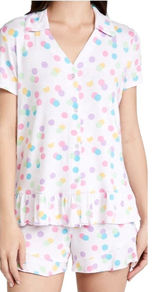 Emerson Road Pajama Set Women Small Gray Space Dye‎ Polka Dot Sleepwear NWT Photo 0