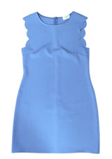 Everly Women's size Small Casual, Business,‎ Blue Dress with Scalloped Sleeves Photo 0