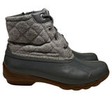 Sperry Saltwater Grey Quilted Wool Waterproof Duck Boots STS81993 Women 7.5M Photo 0