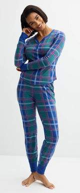 Sonoma Goods Pajama Set XXL Top Pants Green Plaid Thermal Check 2-pc Women's Photo 0