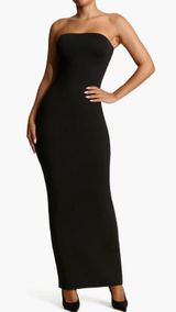Naked Wardrobe Strapless Shirred Sheer Mesh Body-Con Dress Small Photo 0