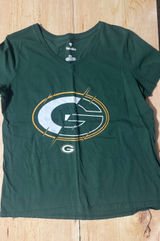 Fanatics Green Bay Packers NFL Womens‎ Graphic V-Neck T-Shirt Green Large Photo 0