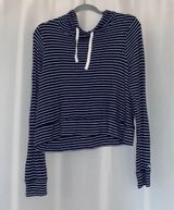 Hollister Navy Striped Hooded Long Sleeve Photo 0